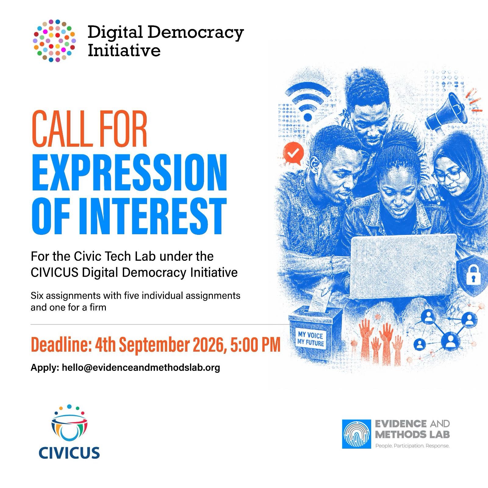 CALL FOR EXPRESSIONS OF INTEREST  Consultancy Opportunities - CIVICUS Digital Democracy Initiative (DDI) Civic Tech Lab