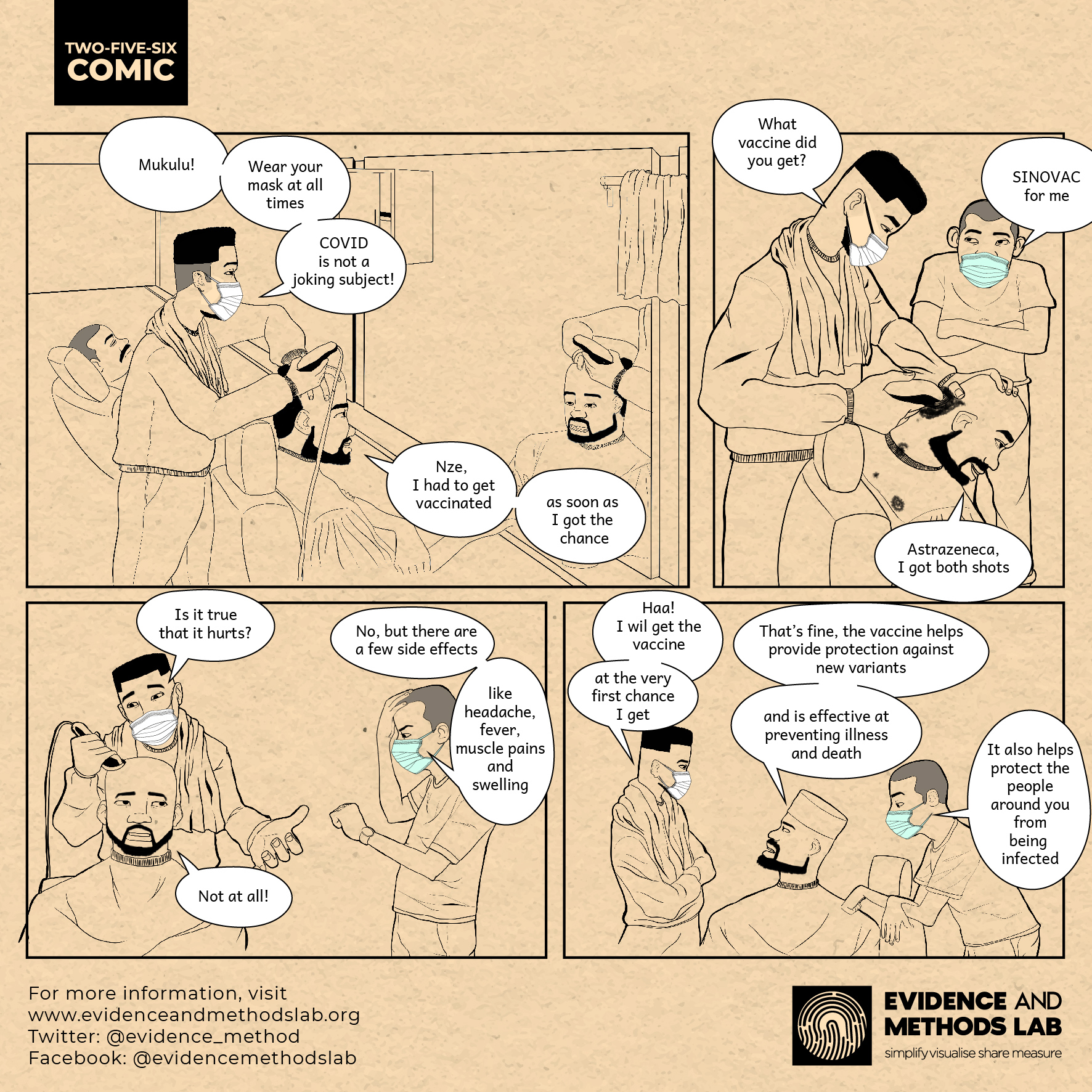 Two-Five-Six Comic: COVID-19 Vaccination Dialogue