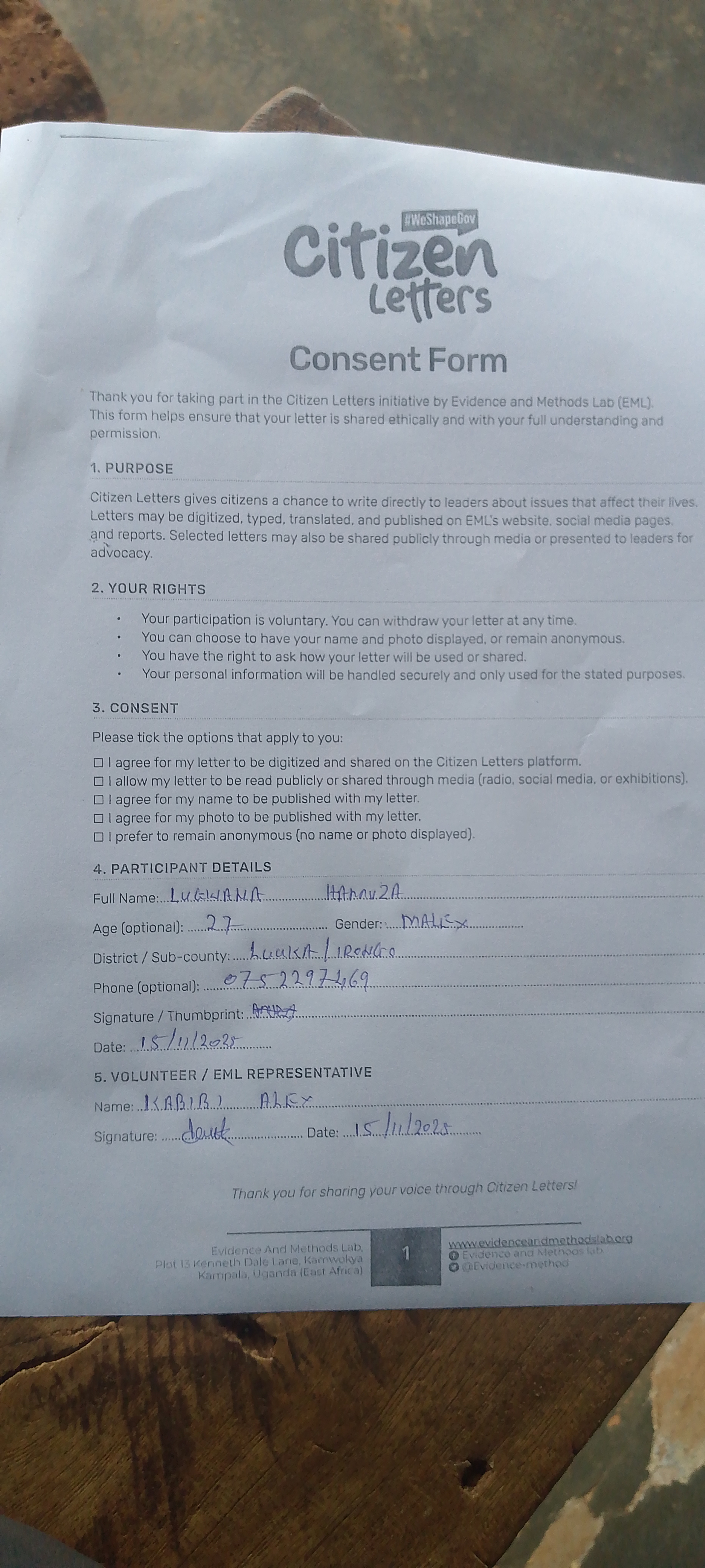 Citizen Letter