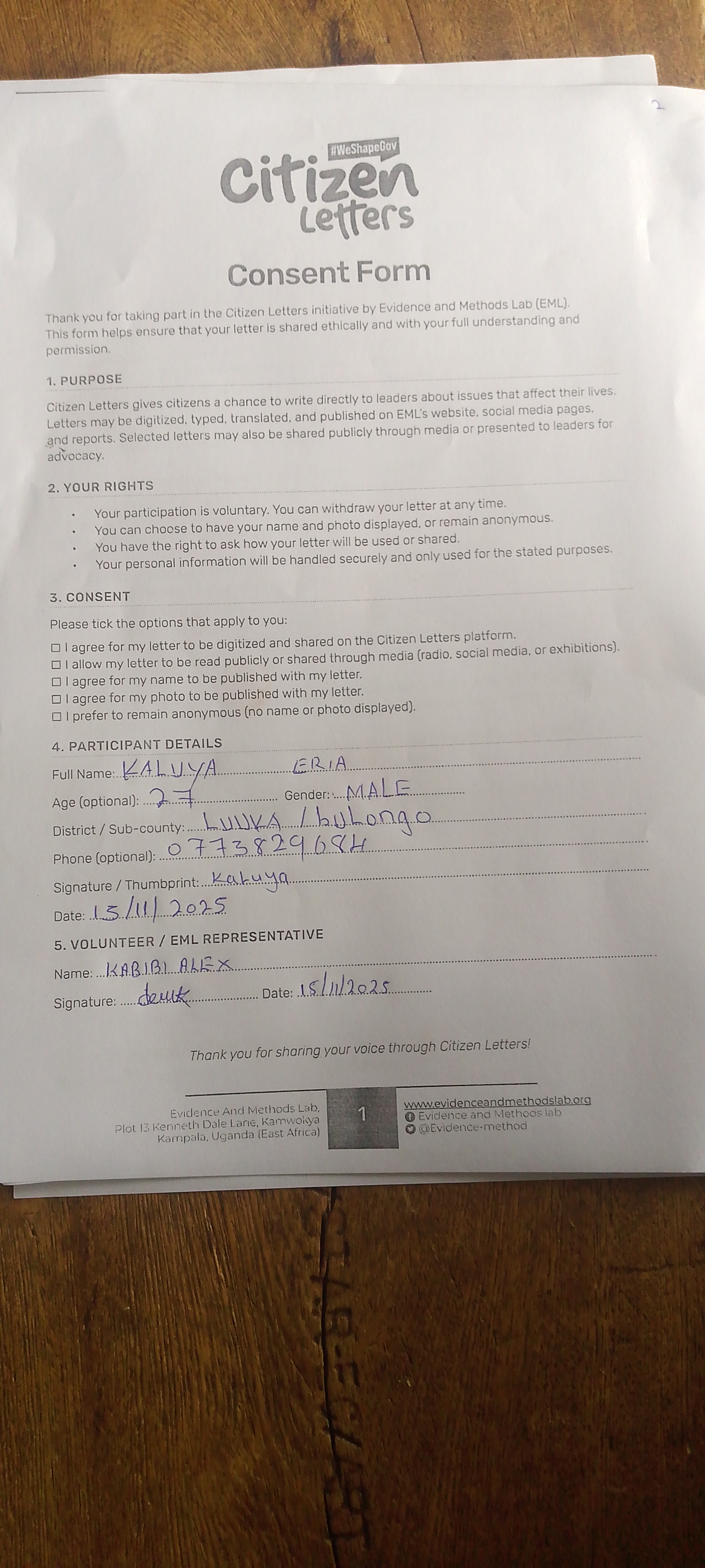 Citizen Letter