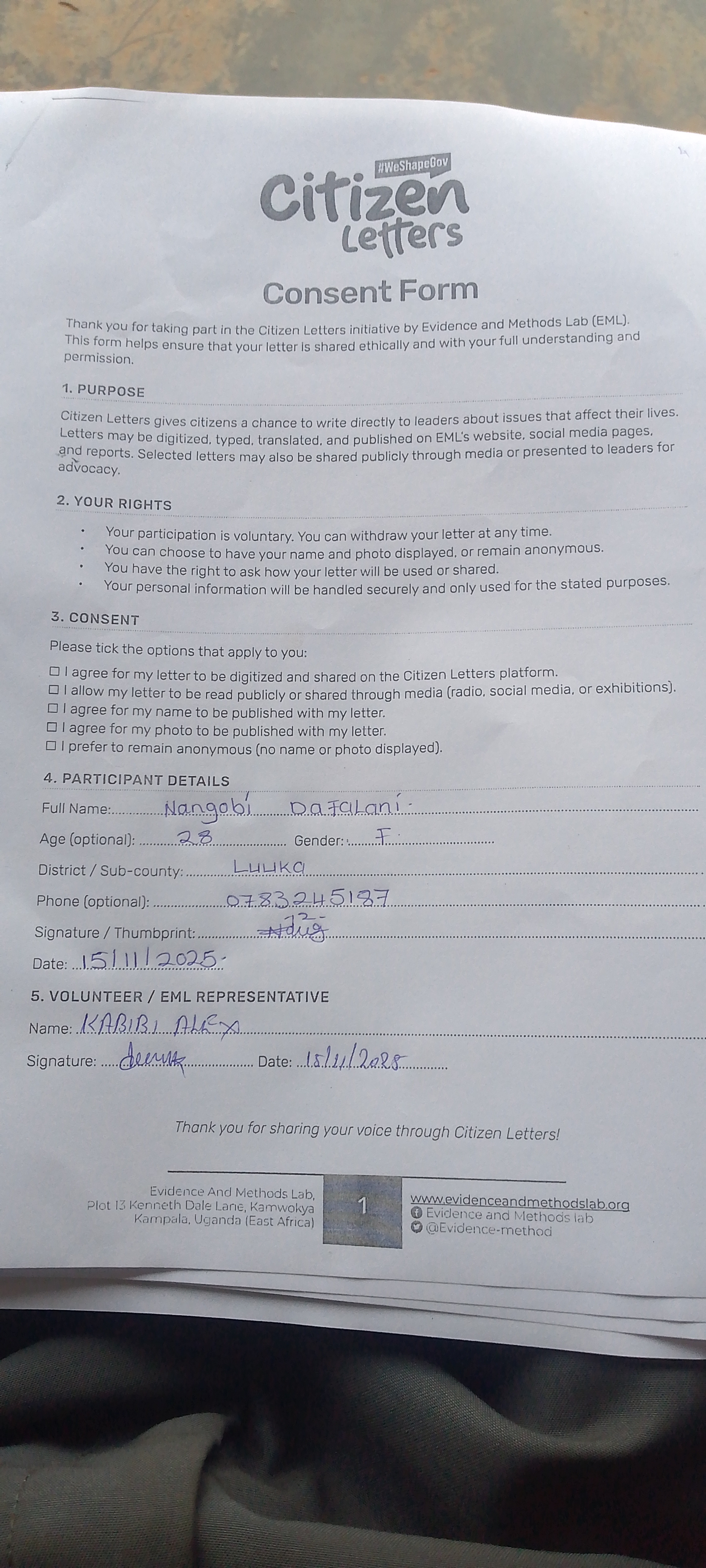 Citizen Letter