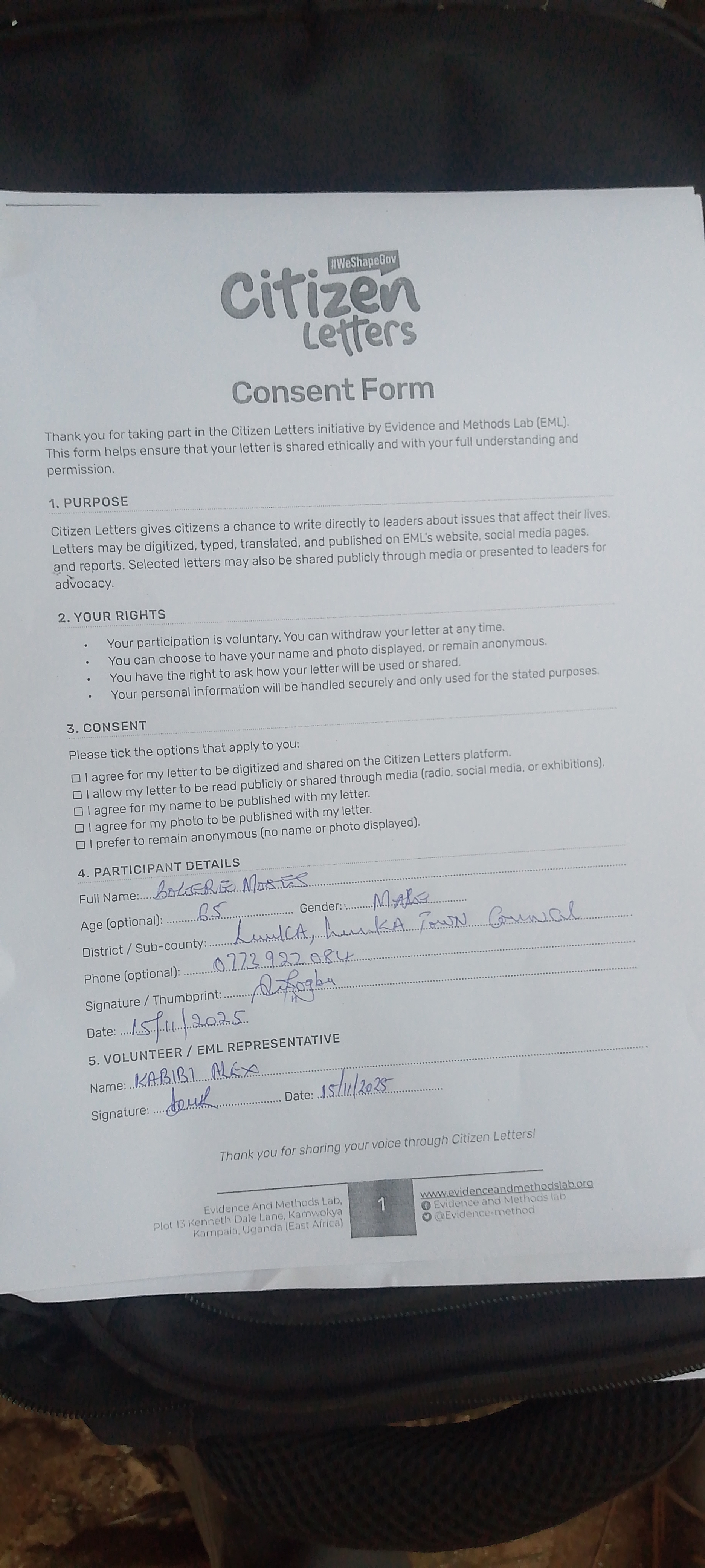 Citizen Letter