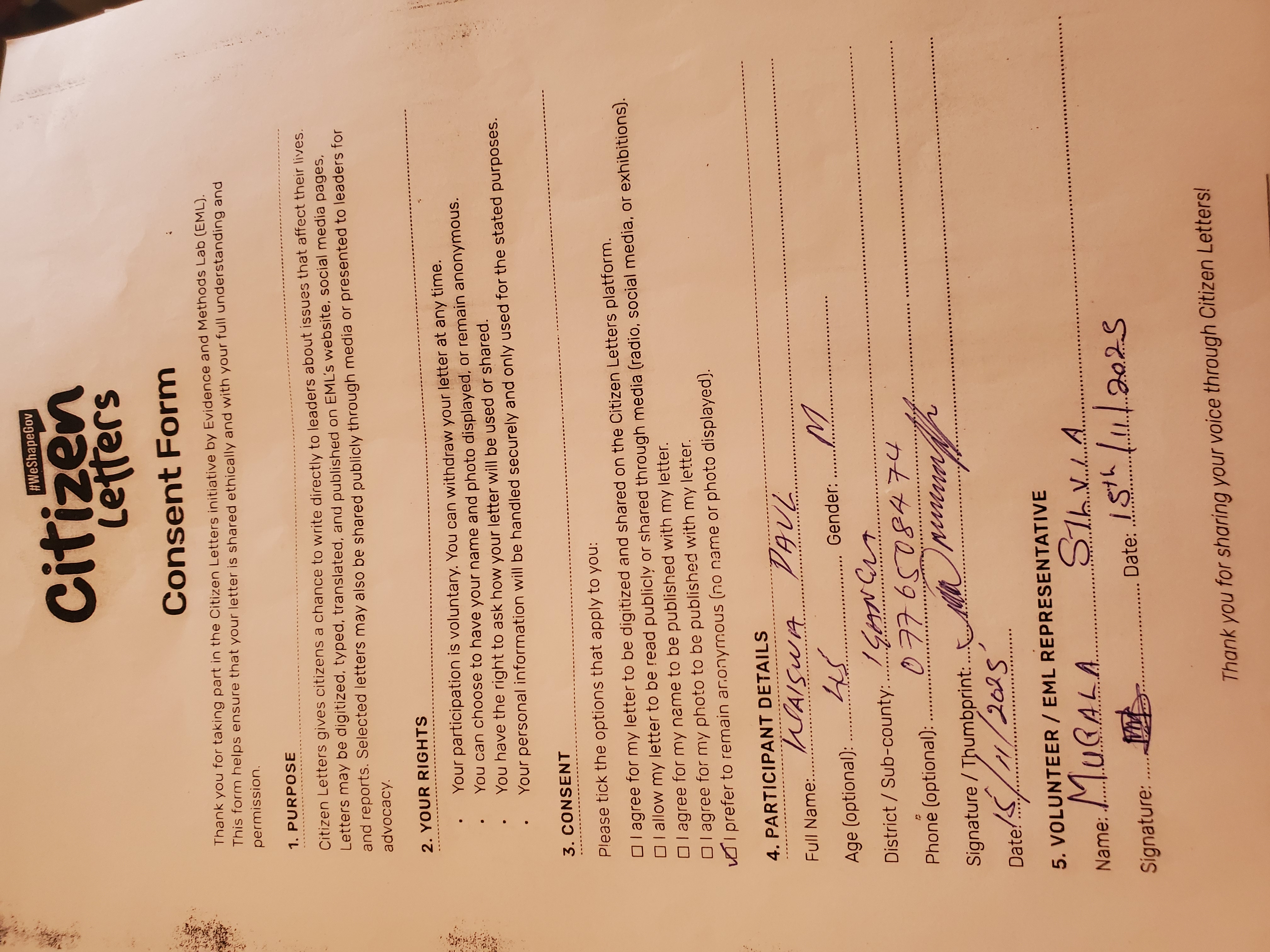 Citizen Letter