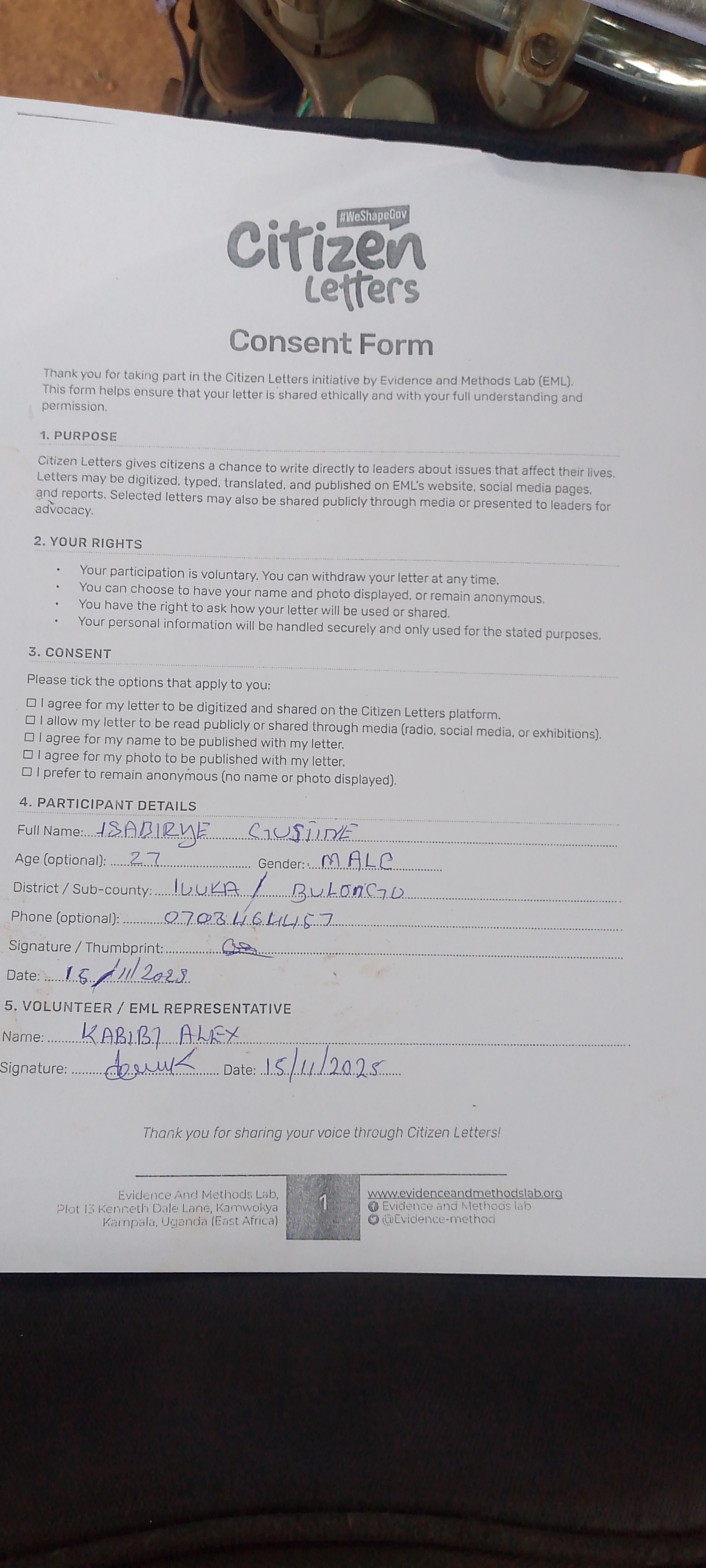 Citizen Letter